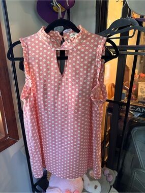 🔥3 for $15 Faith and joy polka dot tank top L